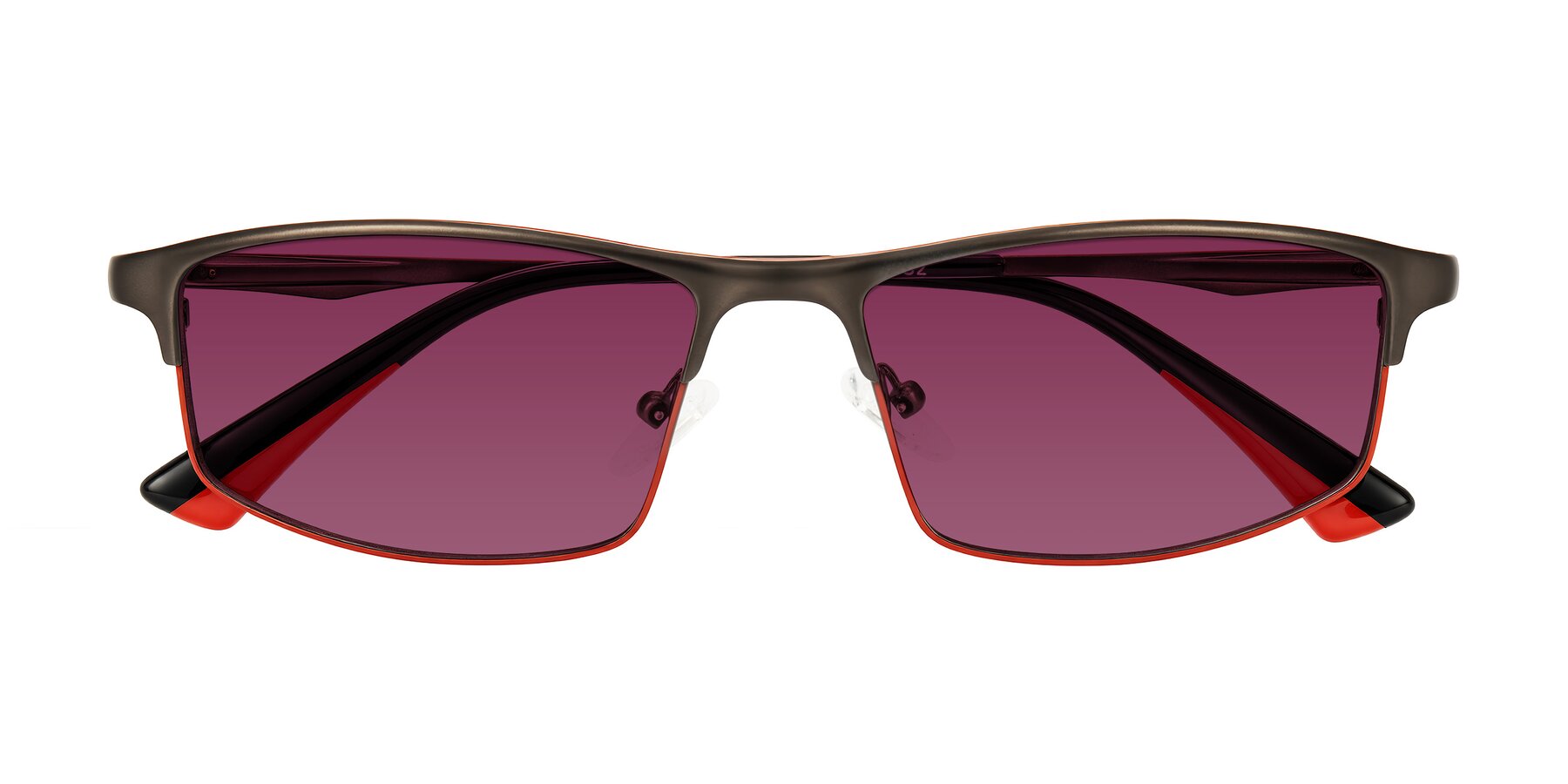 Folded Front of Monnow in Gray/Red with Wine Tinted Lenses