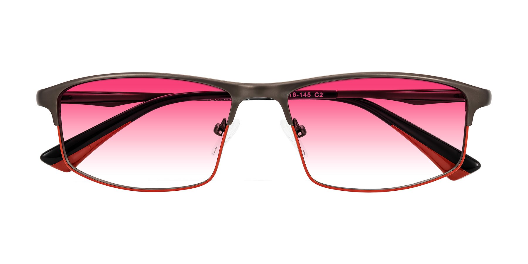 Folded Front of Monnow in Gray/Red with Pink Gradient Lenses