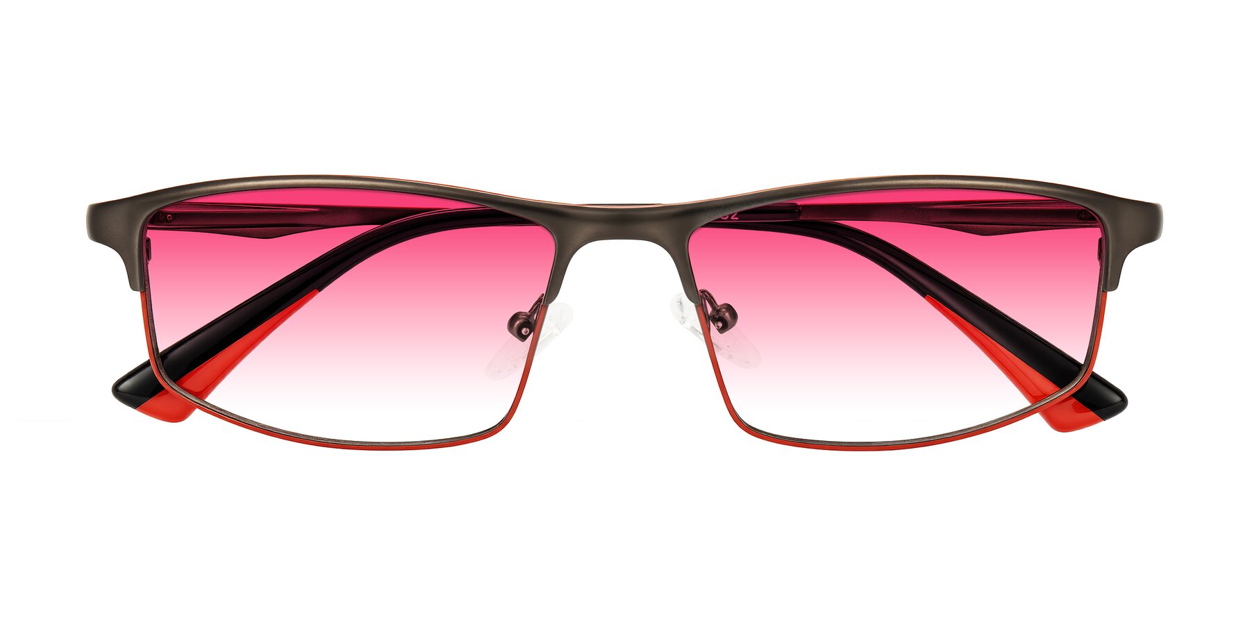 Folded Front of Monnow in Gray/Red with Pink Gradient Lenses