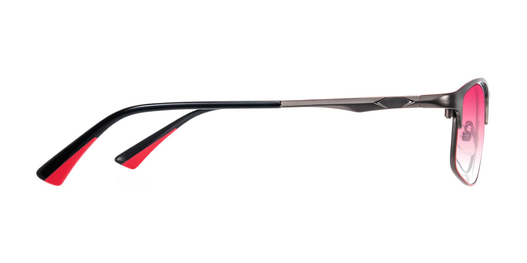 Side of Monnow in Gray/Red with Pink Gradient Lenses