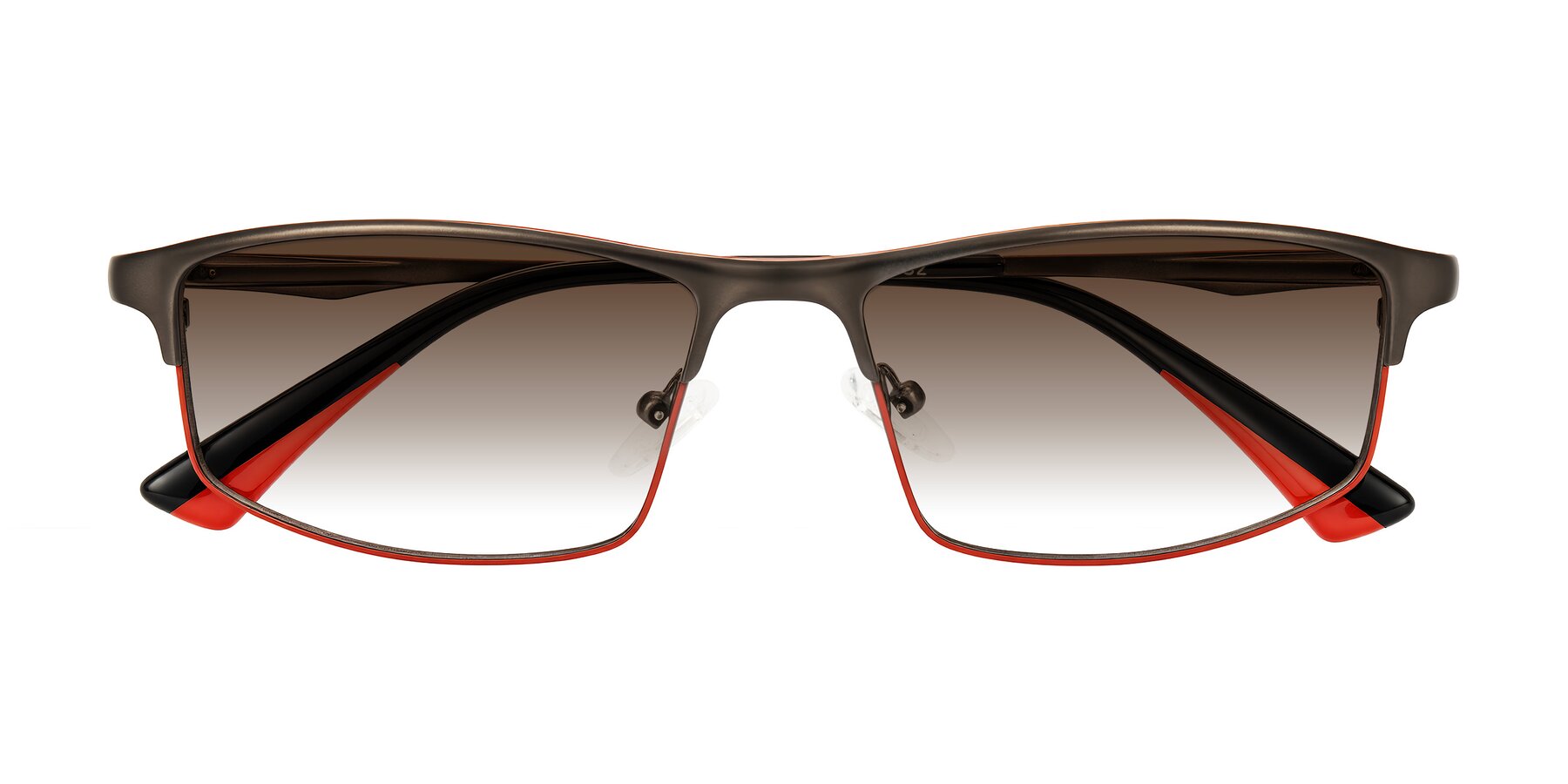 Folded Front of Monnow in Gray/Red with Brown Gradient Lenses