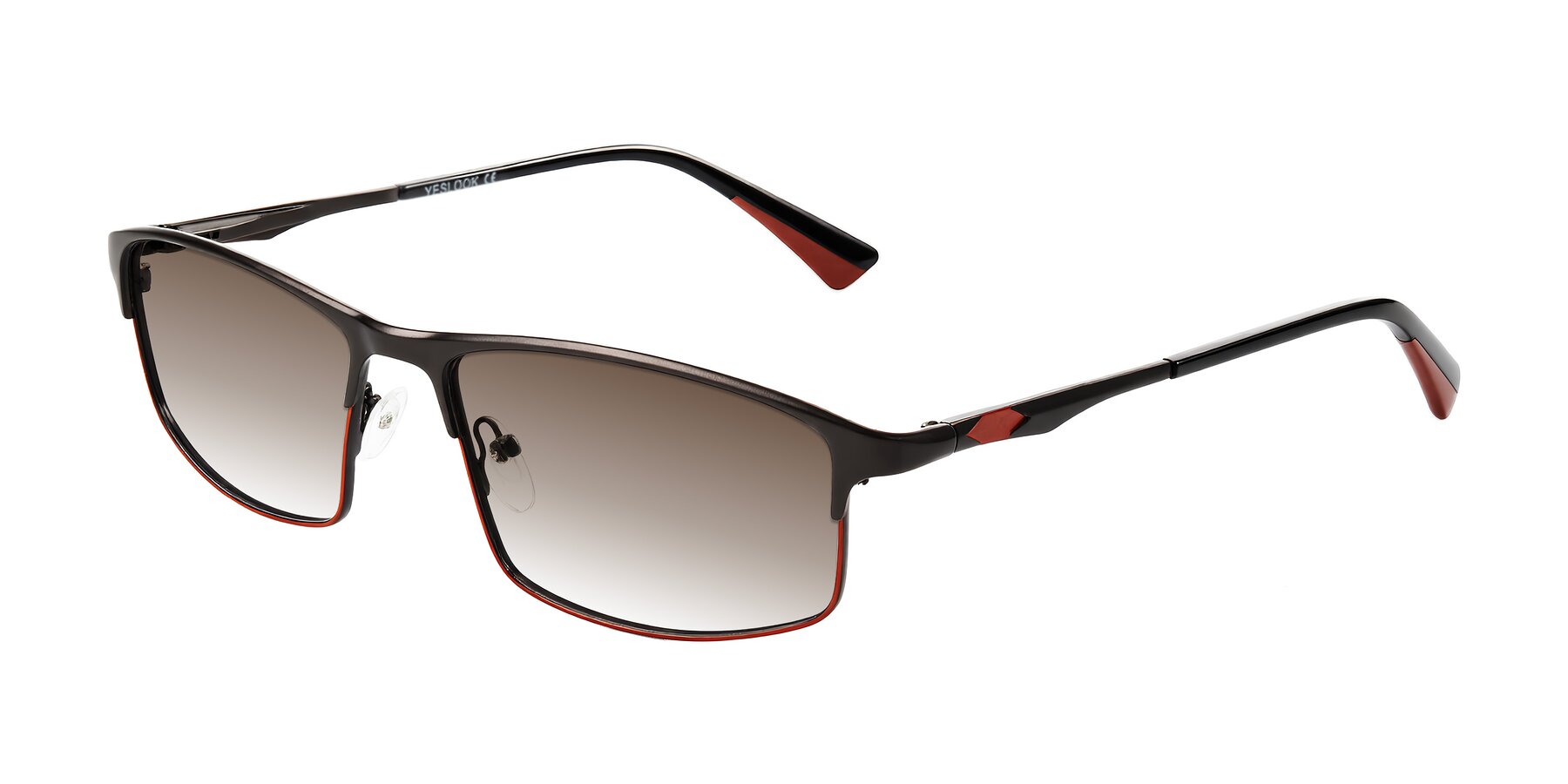Angle of Monnow in Gray/Red with Brown Gradient Lenses