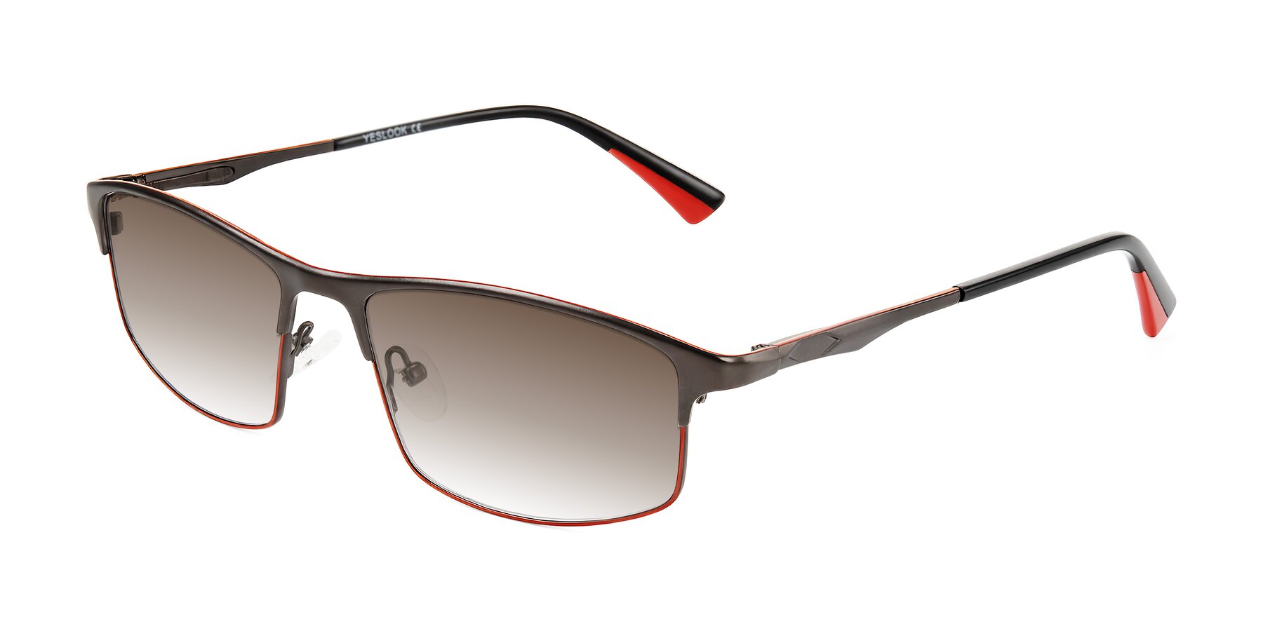 Angle of Monnow in Gray/Red with Brown Gradient Lenses