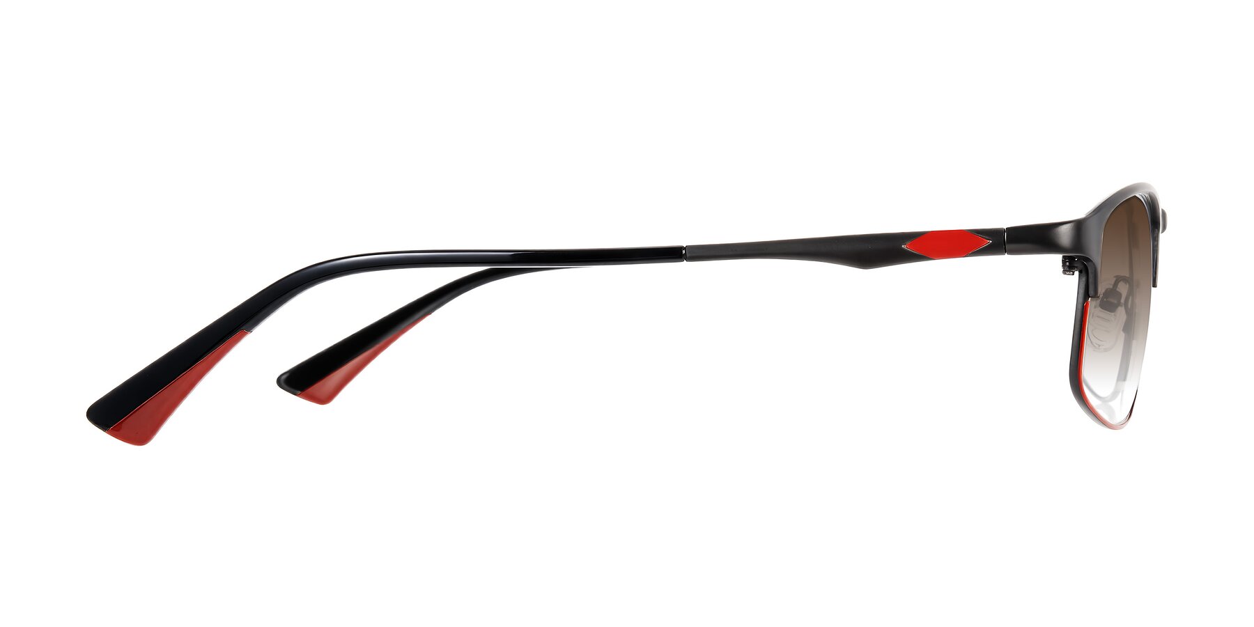 Side of Monnow in Gray/Red with Brown Gradient Lenses