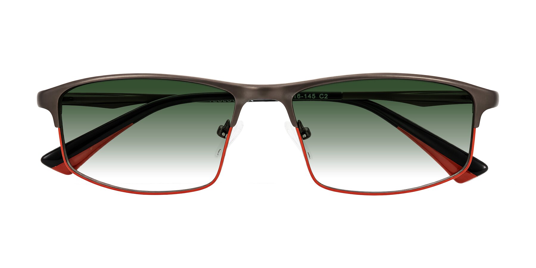 Folded Front of Monnow in Gray/Red with Green Gradient Lenses