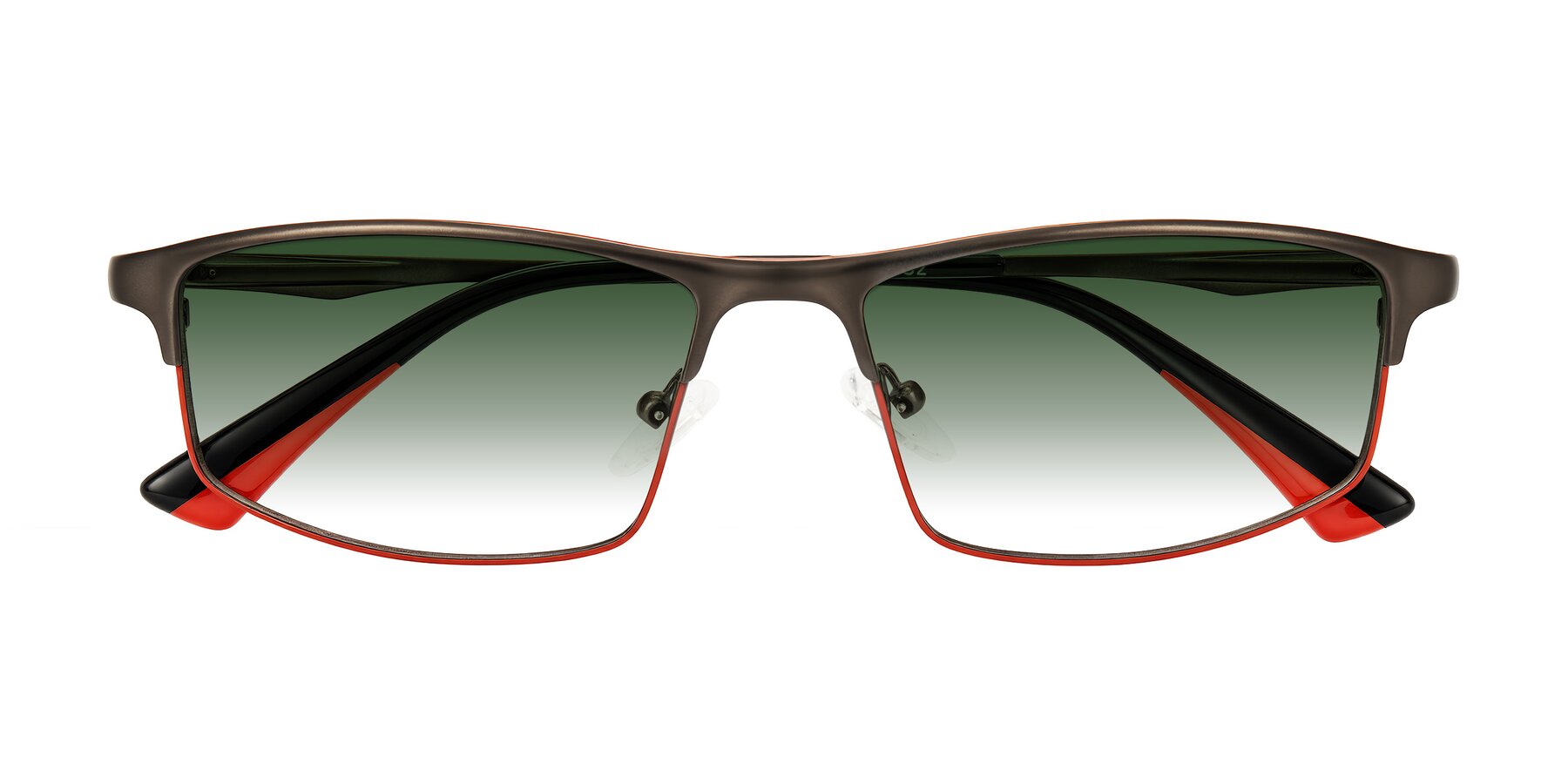 Folded Front of Monnow in Gray/Red with Green Gradient Lenses