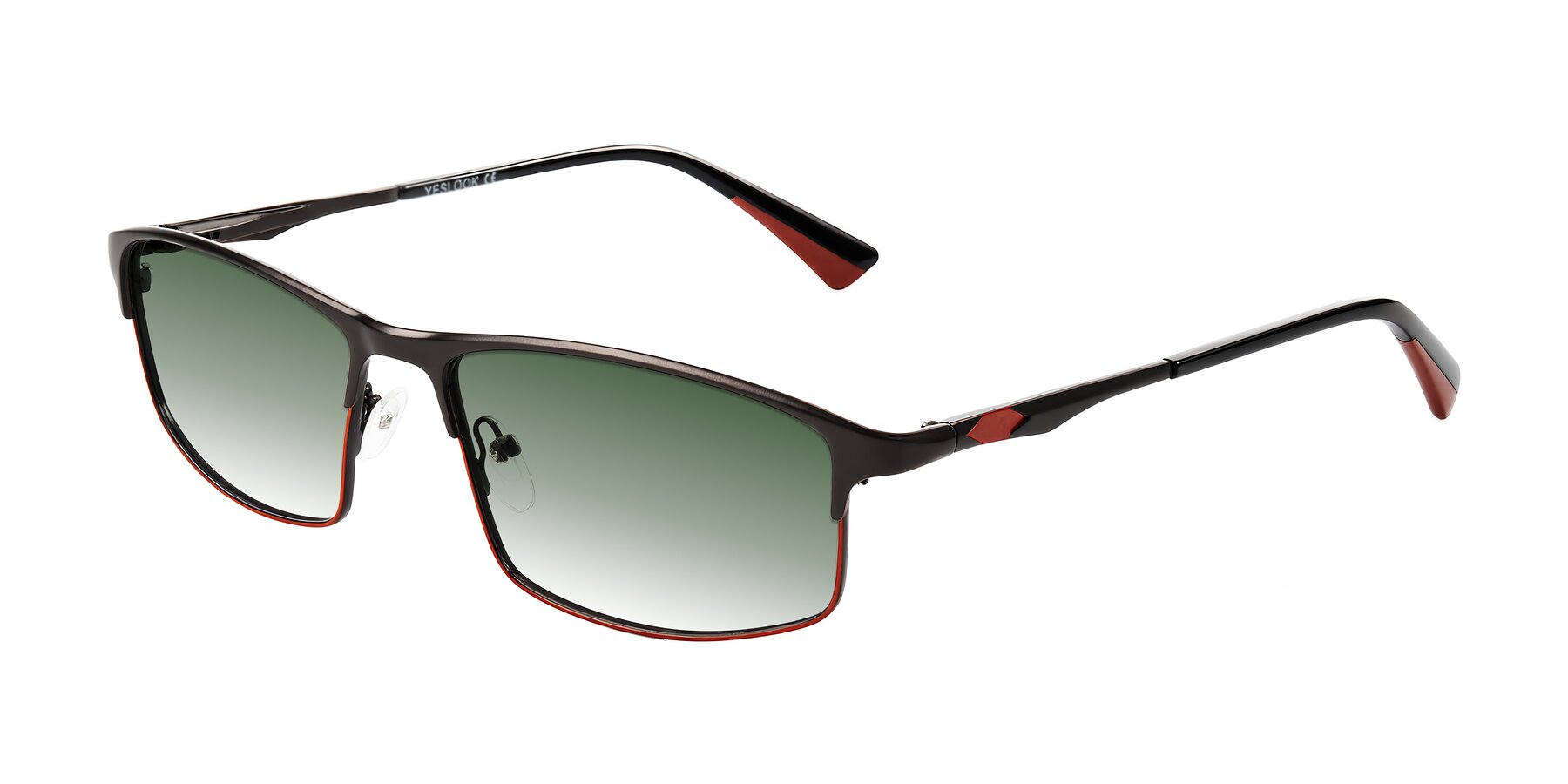 Angle of Monnow in Gray/Red with Green Gradient Lenses