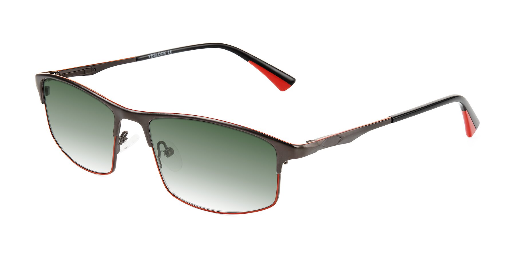 Angle of Monnow in Gray/Red with Green Gradient Lenses