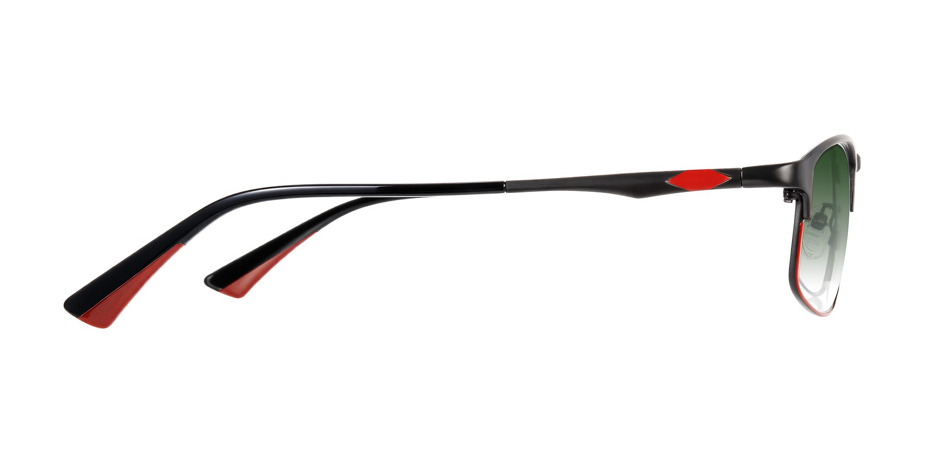 Side of Monnow in Gray/Red with Green Gradient Lenses