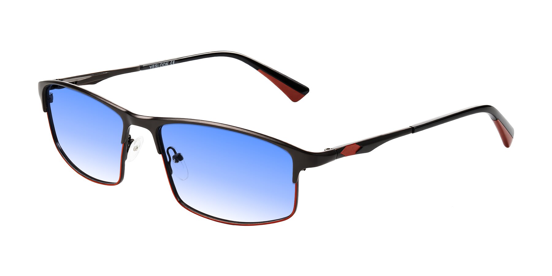 Angle of Monnow in Gray/Red with Blue Gradient Lenses