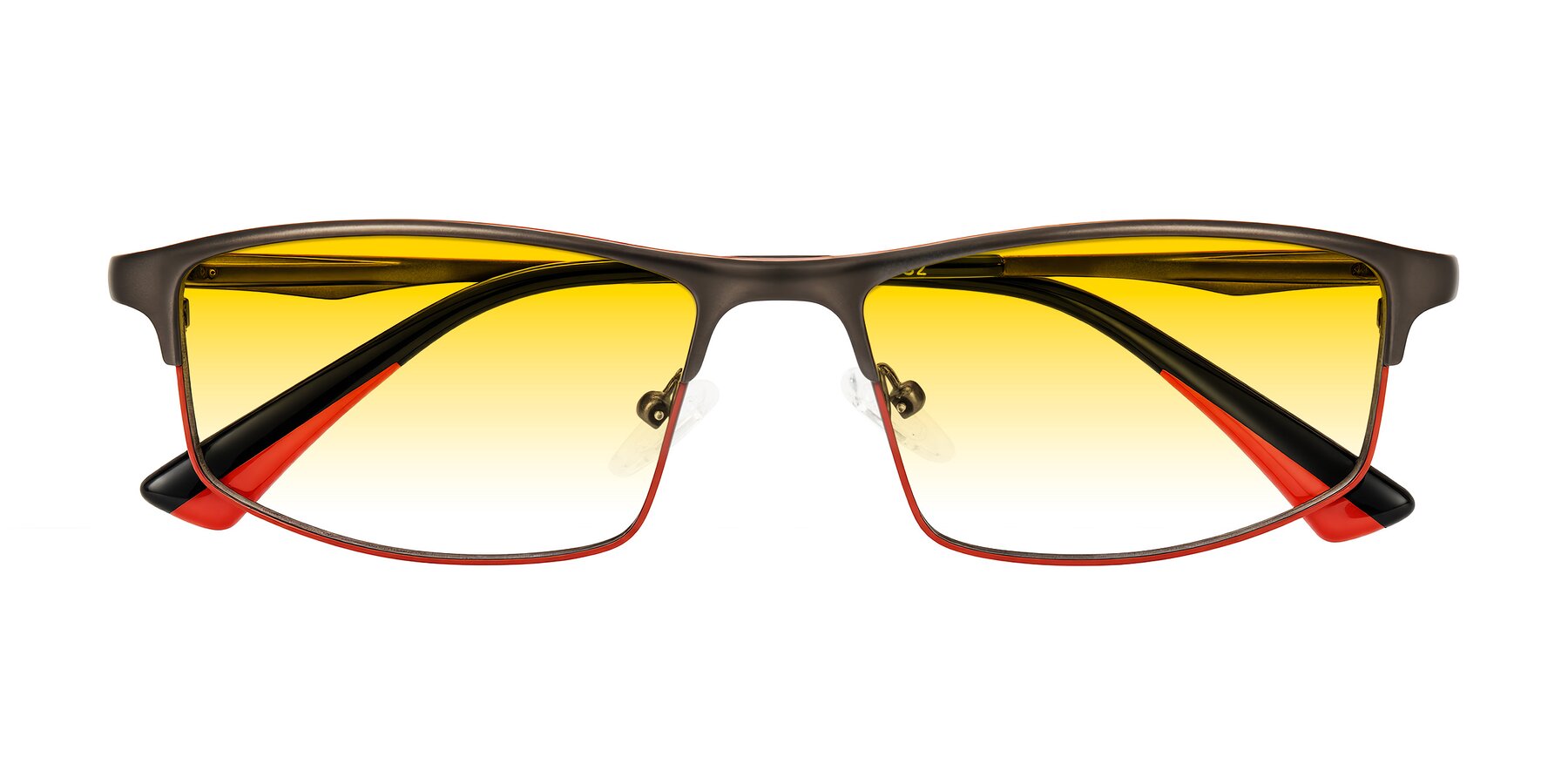 Folded Front of Monnow in Gray/Red with Yellow Gradient Lenses