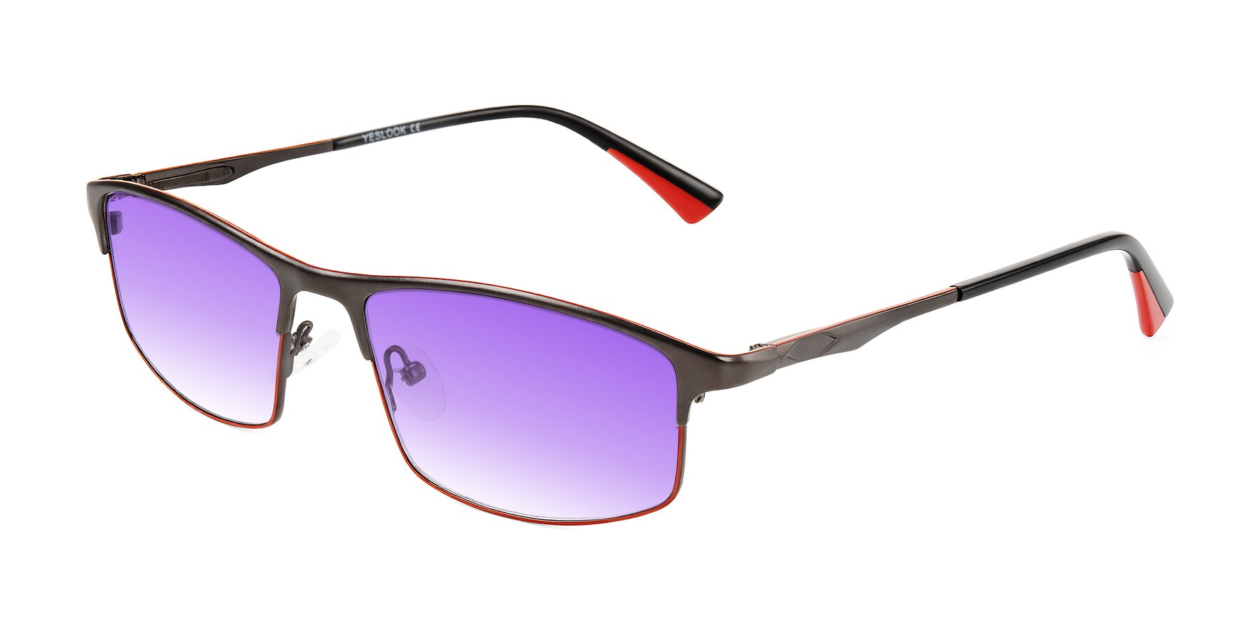 Angle of Monnow in Gray/Red with Purple Gradient Lenses