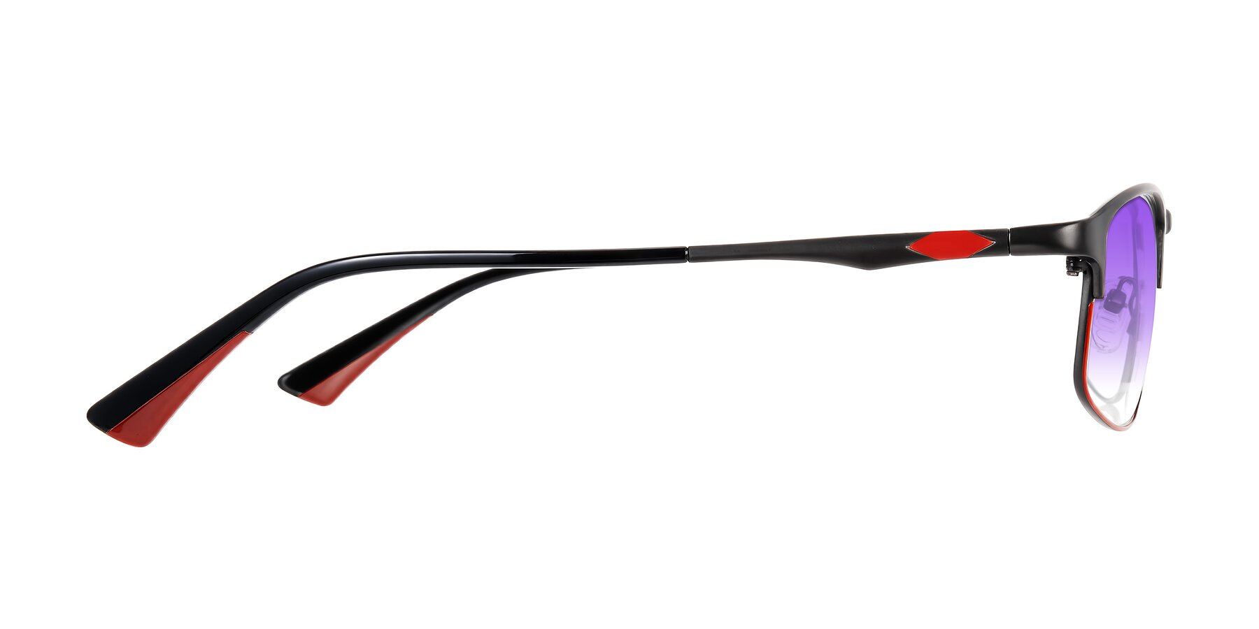 Side of Monnow in Gray/Red with Purple Gradient Lenses