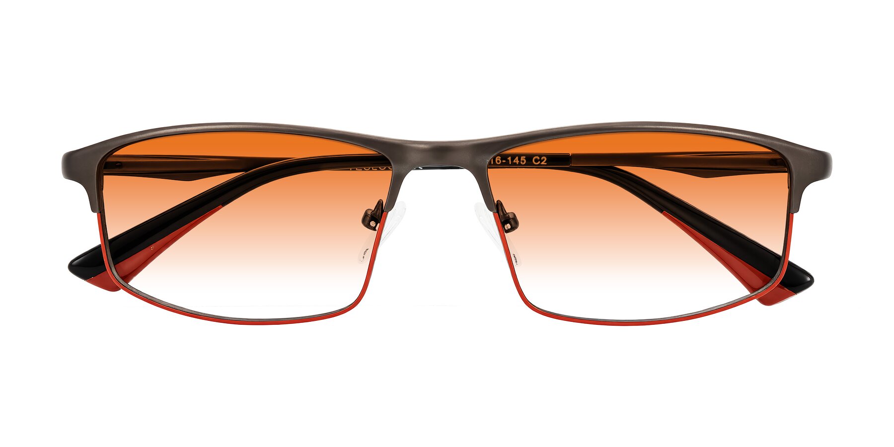 Folded Front of Monnow in Gray/Red with Orange Gradient Lenses