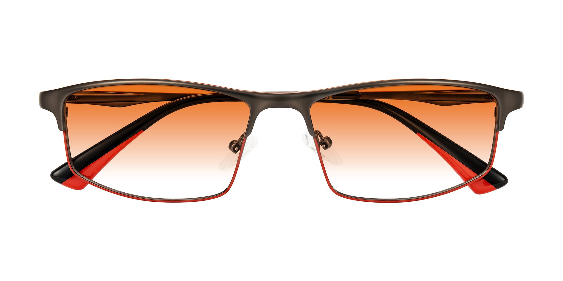 Folded Front of Monnow in Gray/Red with Orange Gradient Lenses