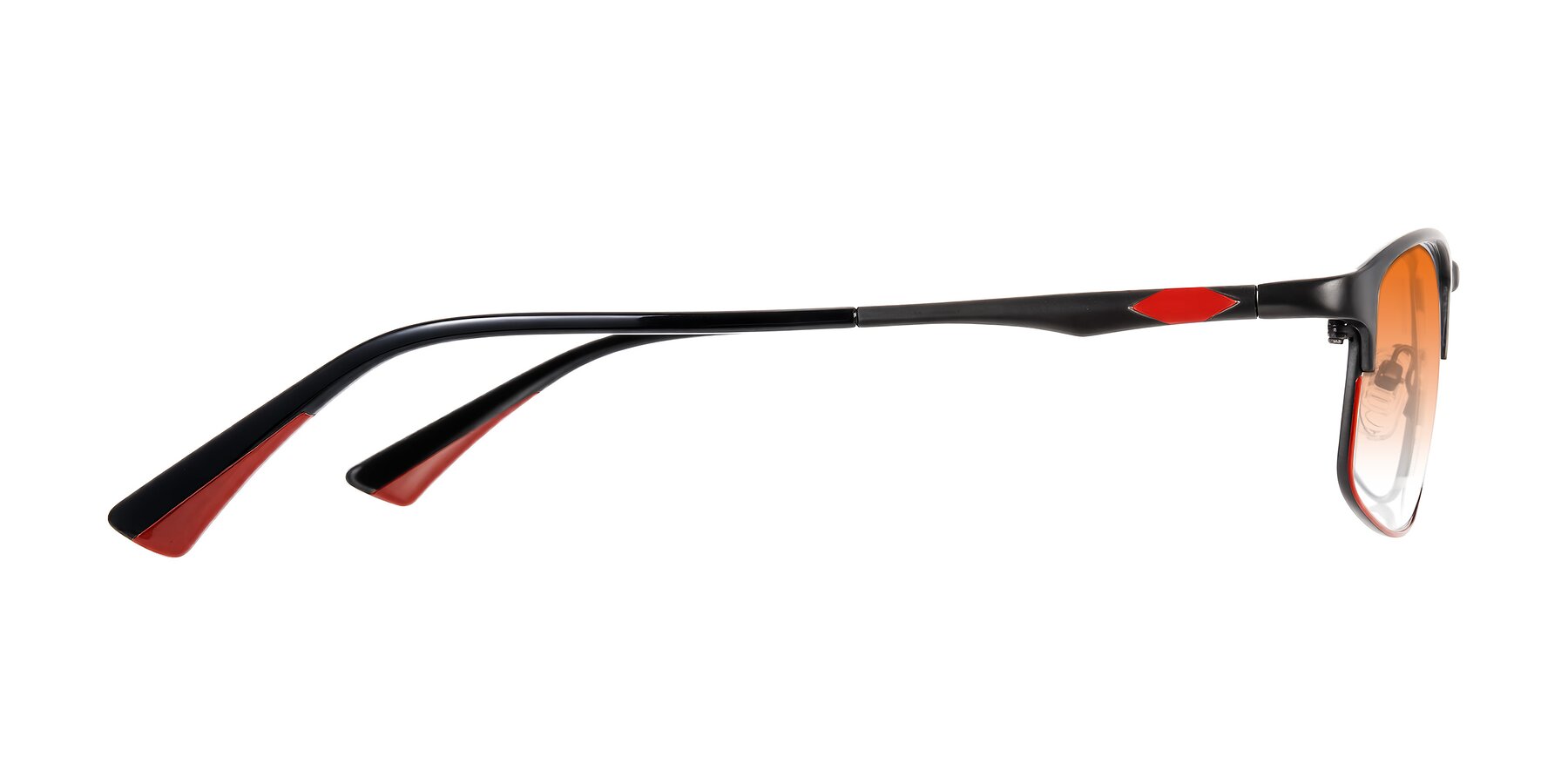 Side of Monnow in Gray/Red with Orange Gradient Lenses