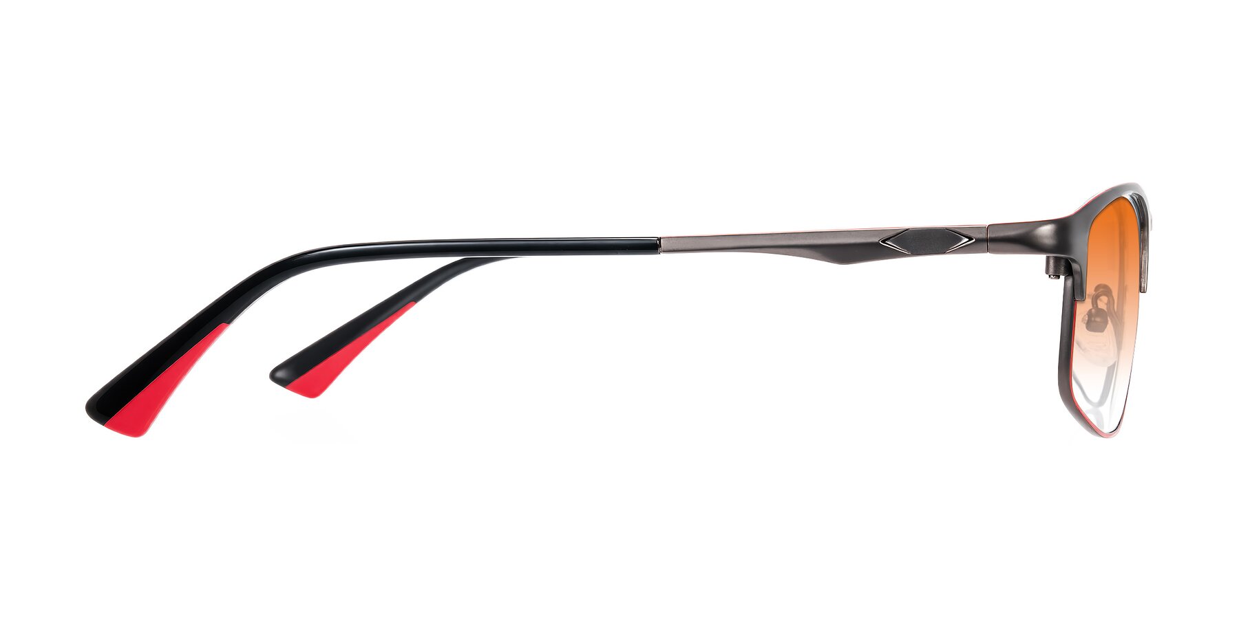 Side of Monnow in Gray/Red with Orange Gradient Lenses