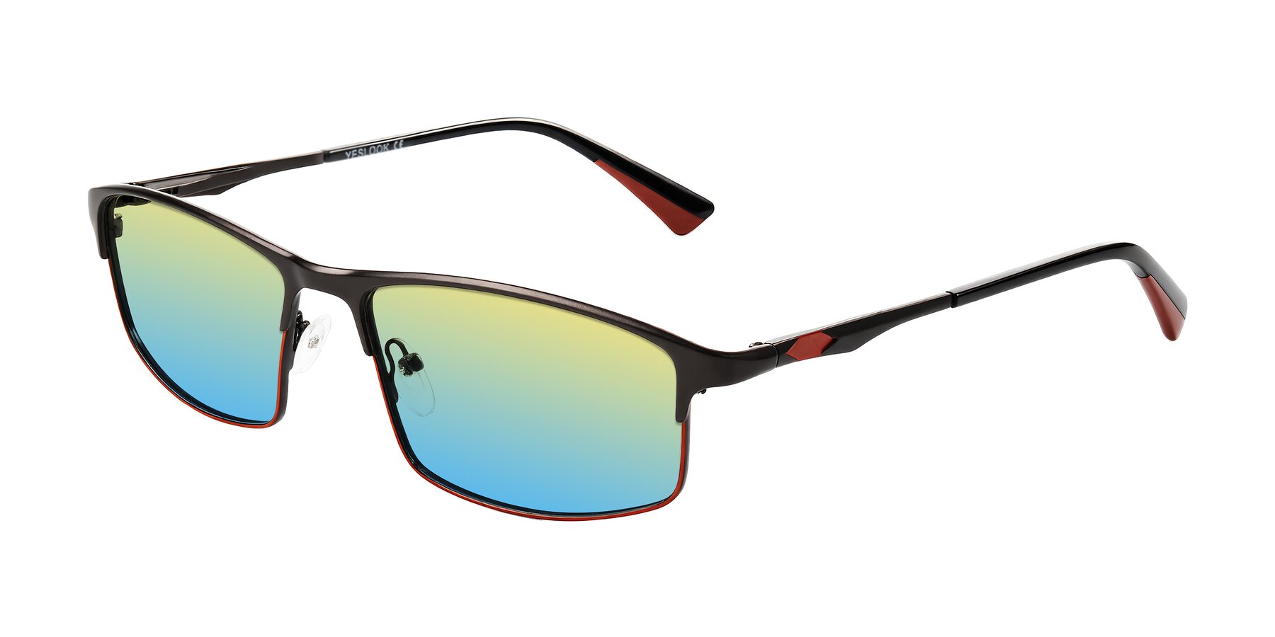 Angle of Monnow in Gray/Red with Yellow / Blue Gradient Lenses