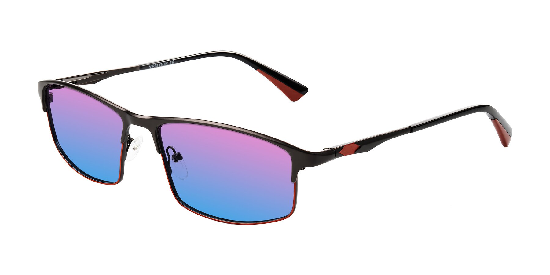 Angle of Monnow in Gray/Red with Pink / Blue Gradient Lenses