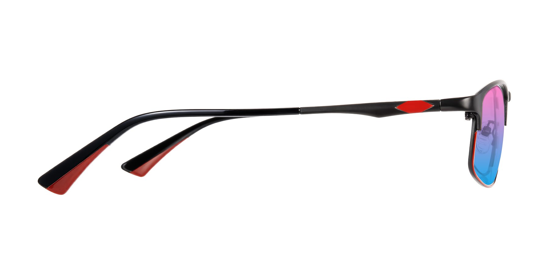 Side of Monnow in Gray/Red with Pink / Blue Gradient Lenses