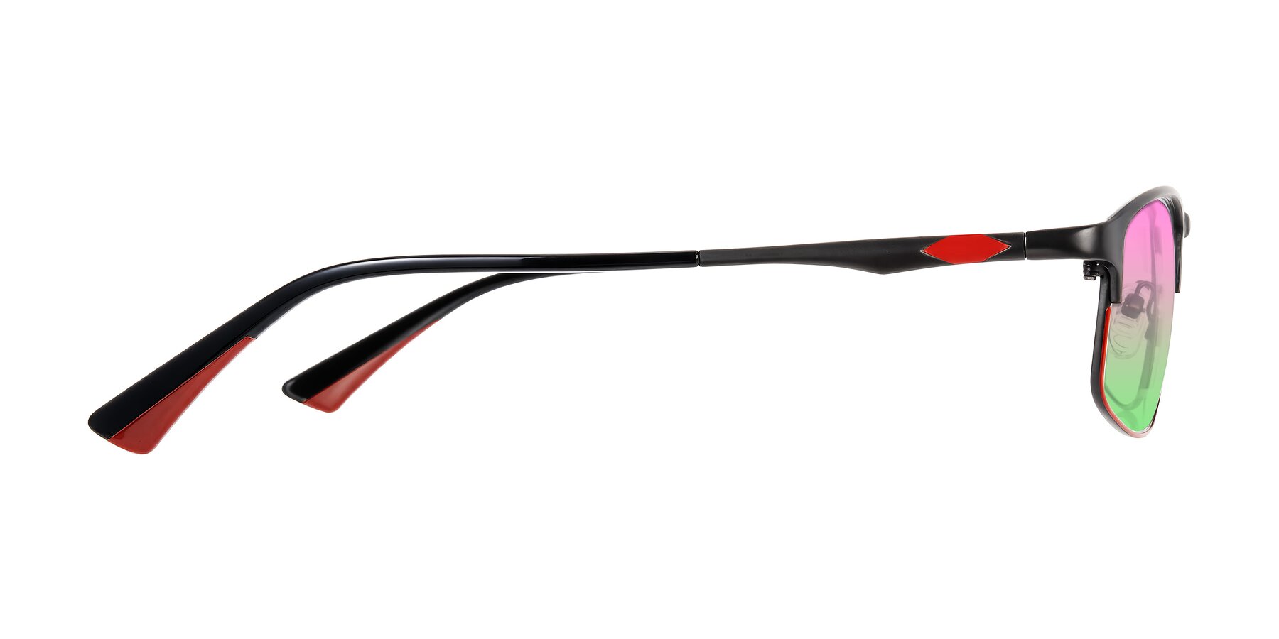 Side of Monnow in Gray/Red with Pink / Green Gradient Lenses