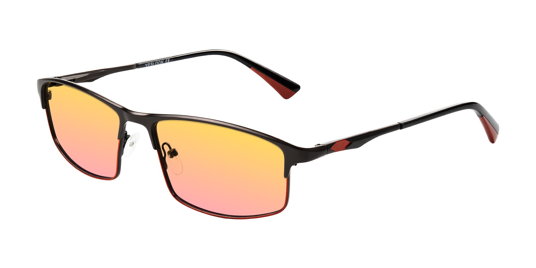 Angle of Monnow in Gray/Red with Yellow / Pink Gradient Lenses