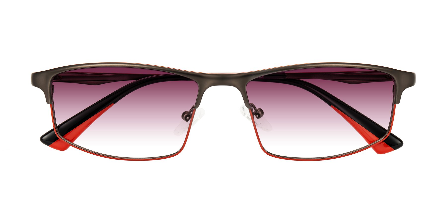 Folded Front of Monnow in Gray/Red with Wine Gradient Lenses