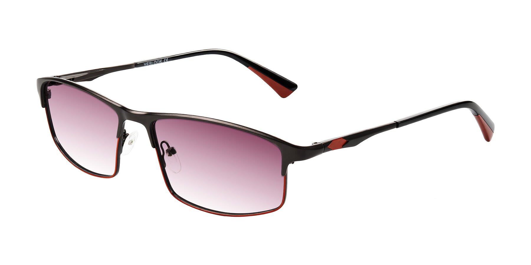 Angle of Monnow in Gray/Red with Wine Gradient Lenses
