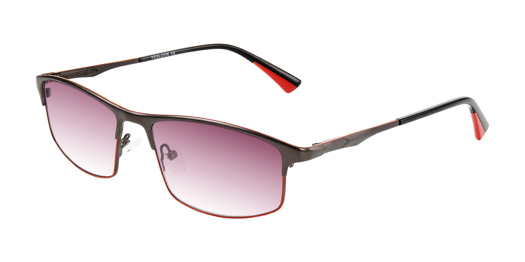 Angle of Monnow in Gray/Red with Wine Gradient Lenses