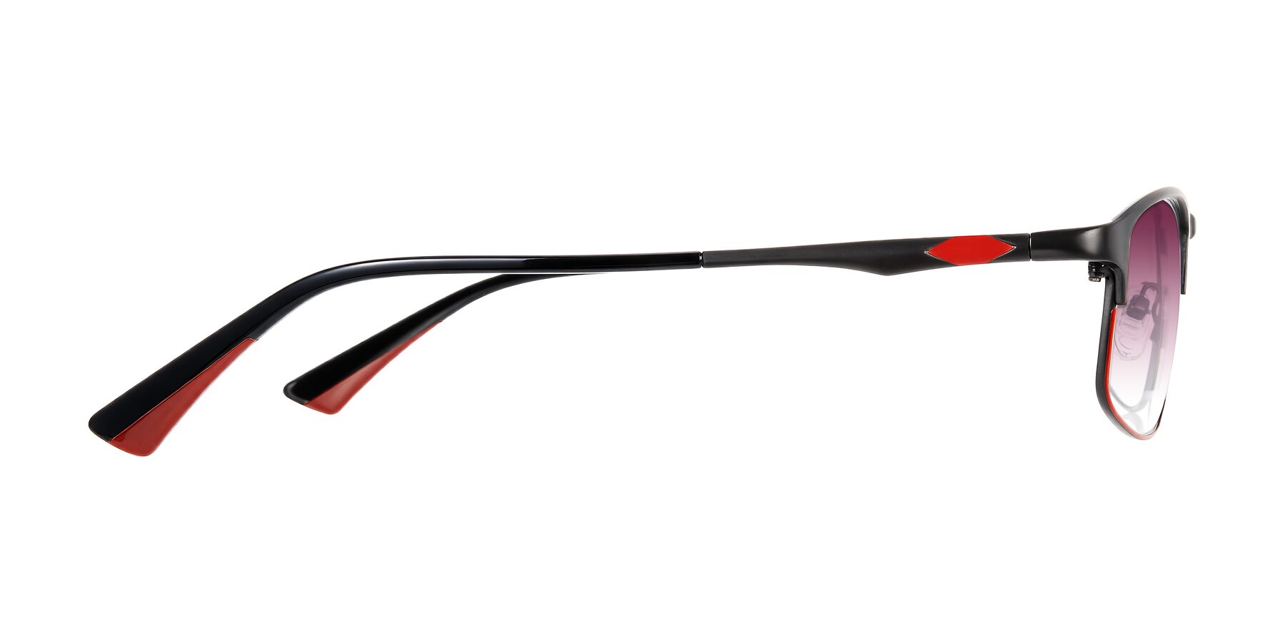 Side of Monnow in Gray/Red with Wine Gradient Lenses