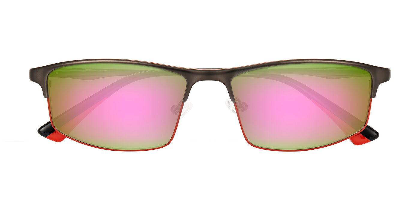 Monnow - Gray/Red Flash Mirrored Sunglasses