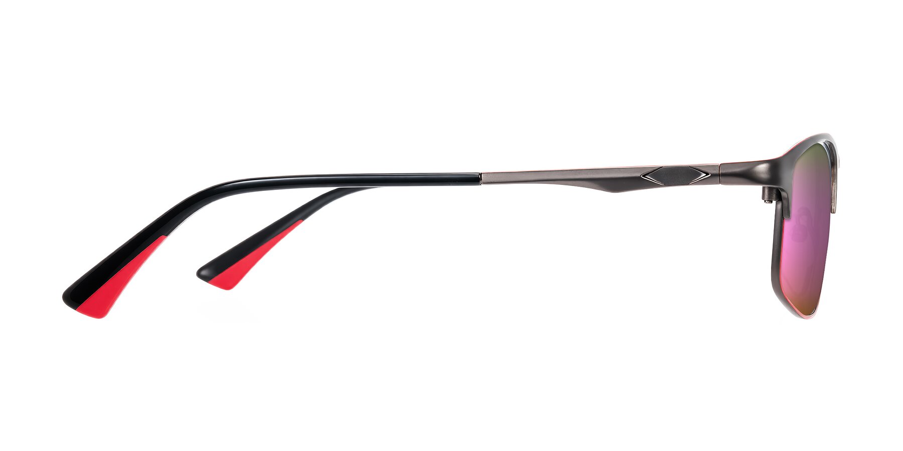 Side of Monnow in Gray/Red with Pink Mirrored Lenses