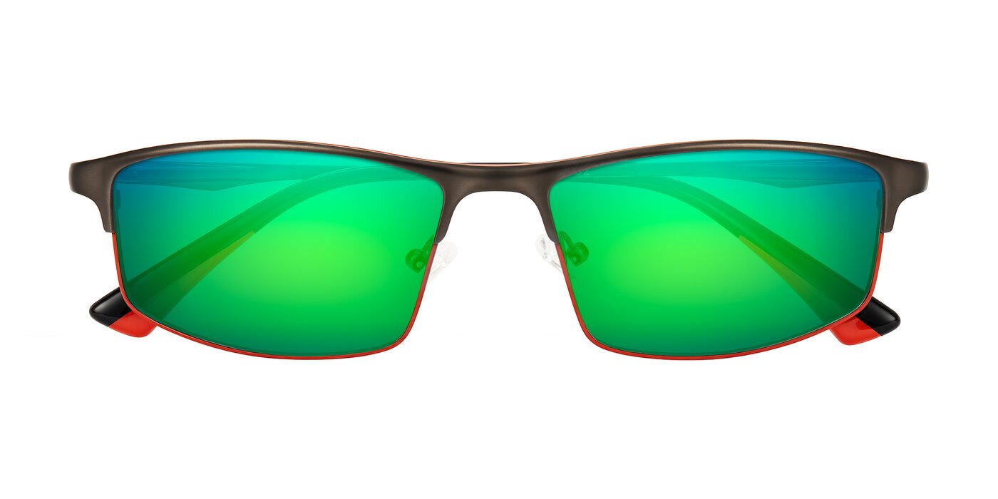 Monnow - Gray/Red Flash Mirrored Sunglasses