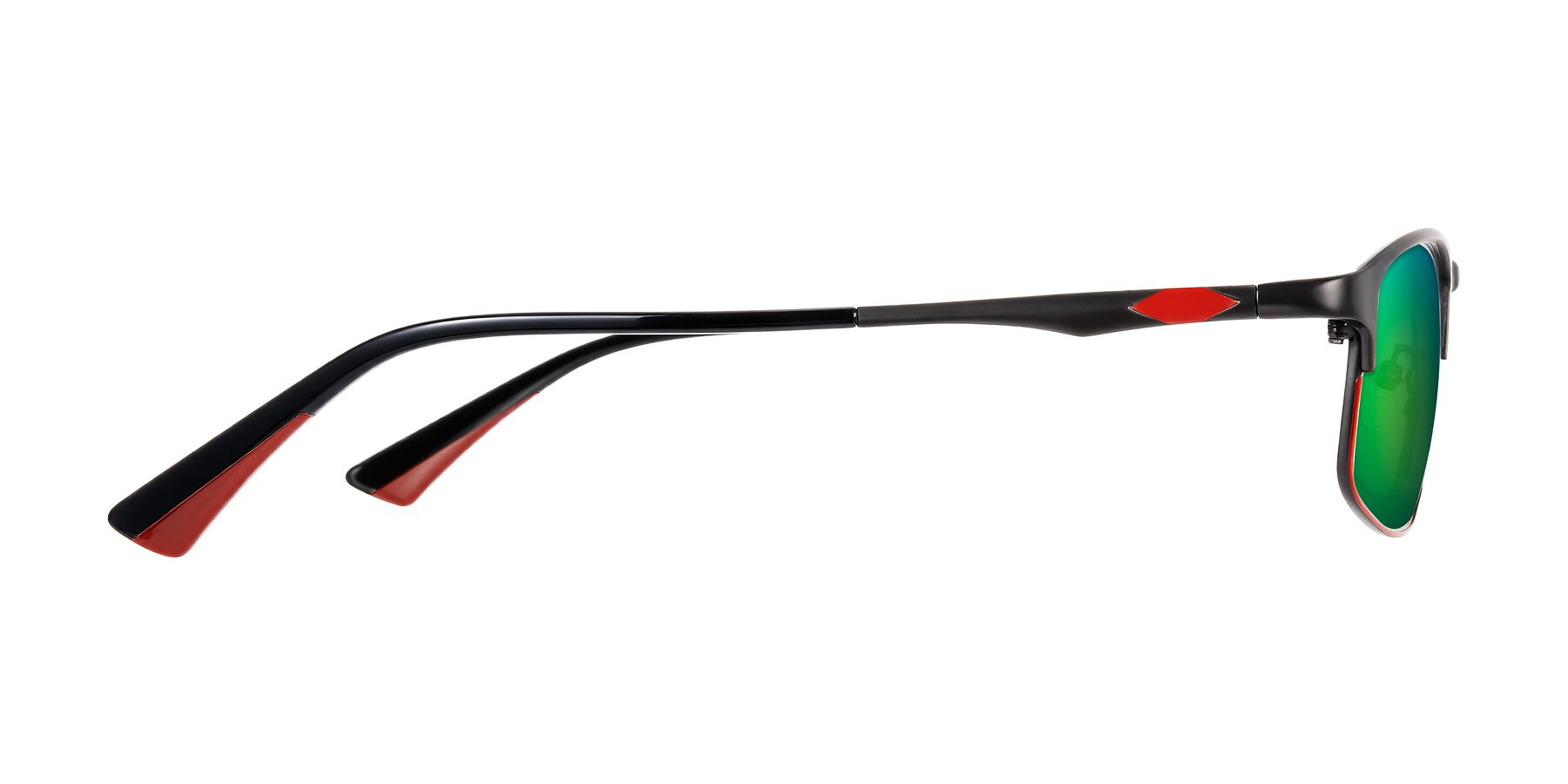 Side of Monnow in Gray/Red with Green Mirrored Lenses