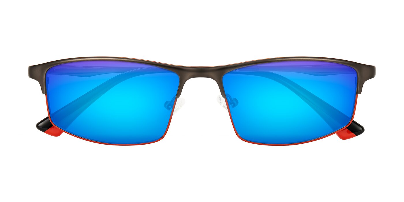 Monnow - Gray/Red Flash Mirrored Sunglasses