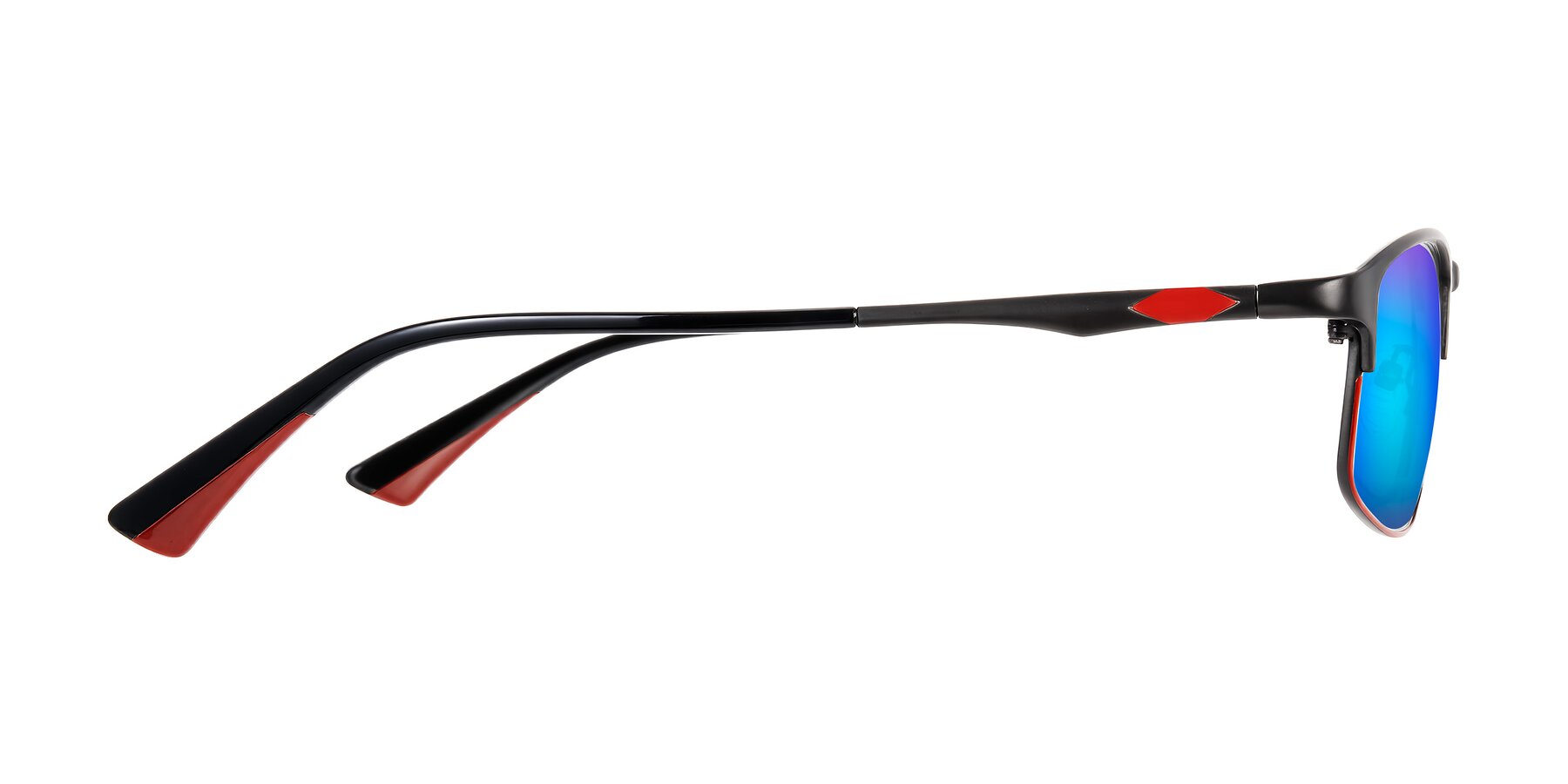 Side of Monnow in Gray/Red with Blue Mirrored Lenses