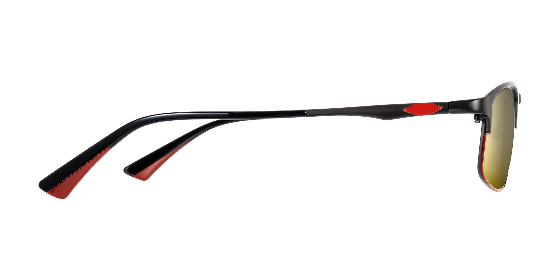Side of Monnow in Gray/Red with Gold Mirrored Lenses