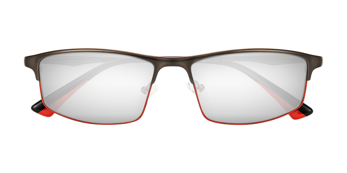 Monnow - Gray/Red Flash Mirrored Sunglasses
