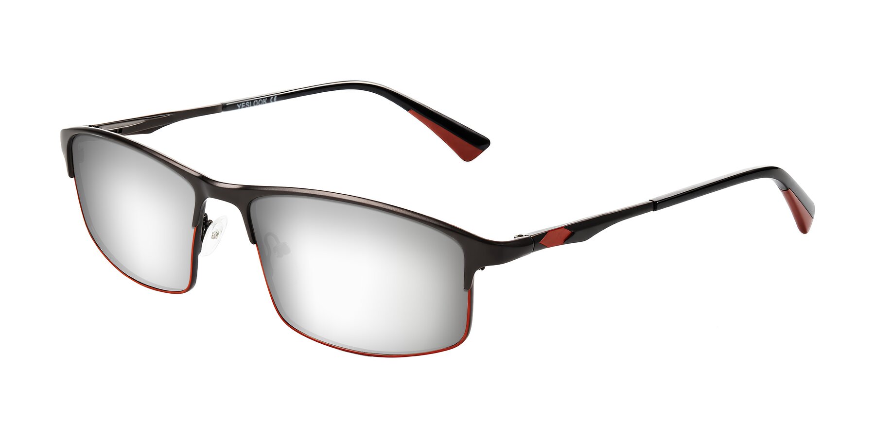 Angle of Monnow in Gray/Red with Silver Mirrored Lenses