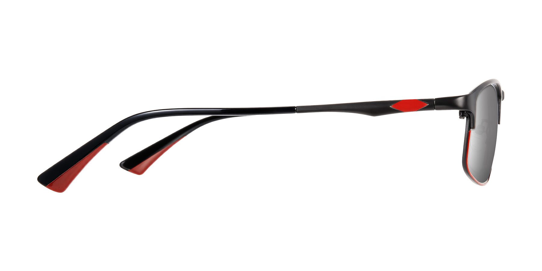 Side of Monnow in Gray/Red with Silver Mirrored Lenses
