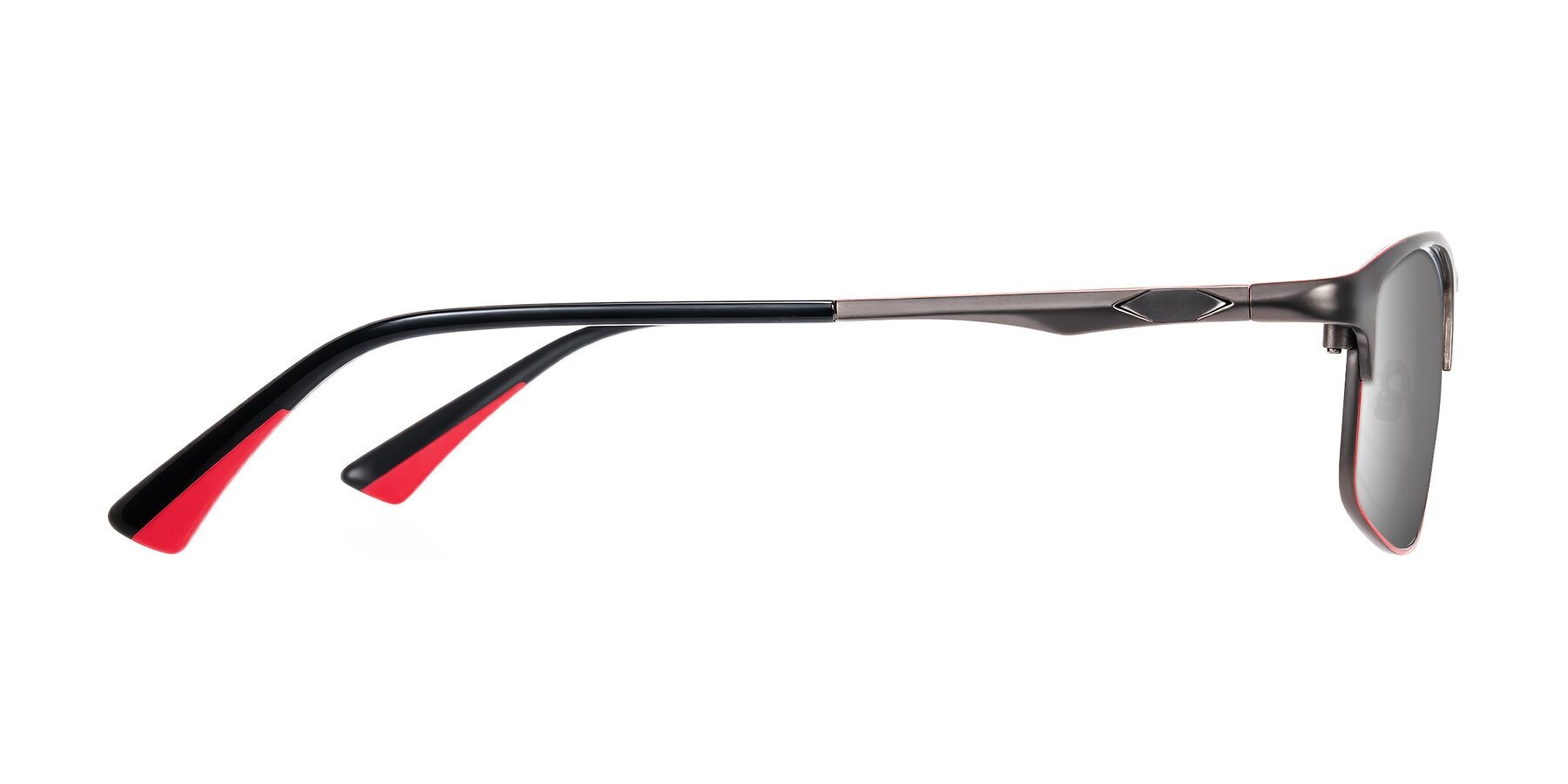Side of Monnow in Gray/Red with Silver Mirrored Lenses