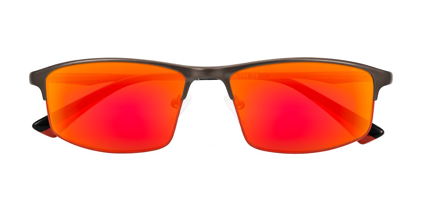 Monnow - Gray/Red Flash Mirrored Sunglasses