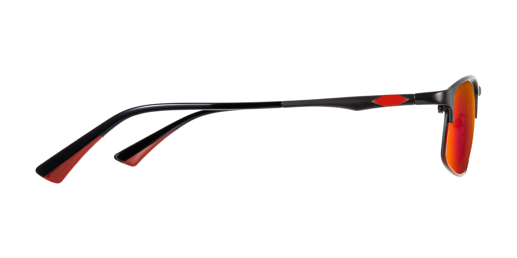 Side of Monnow in Gray/Red with Red Gold Mirrored Lenses