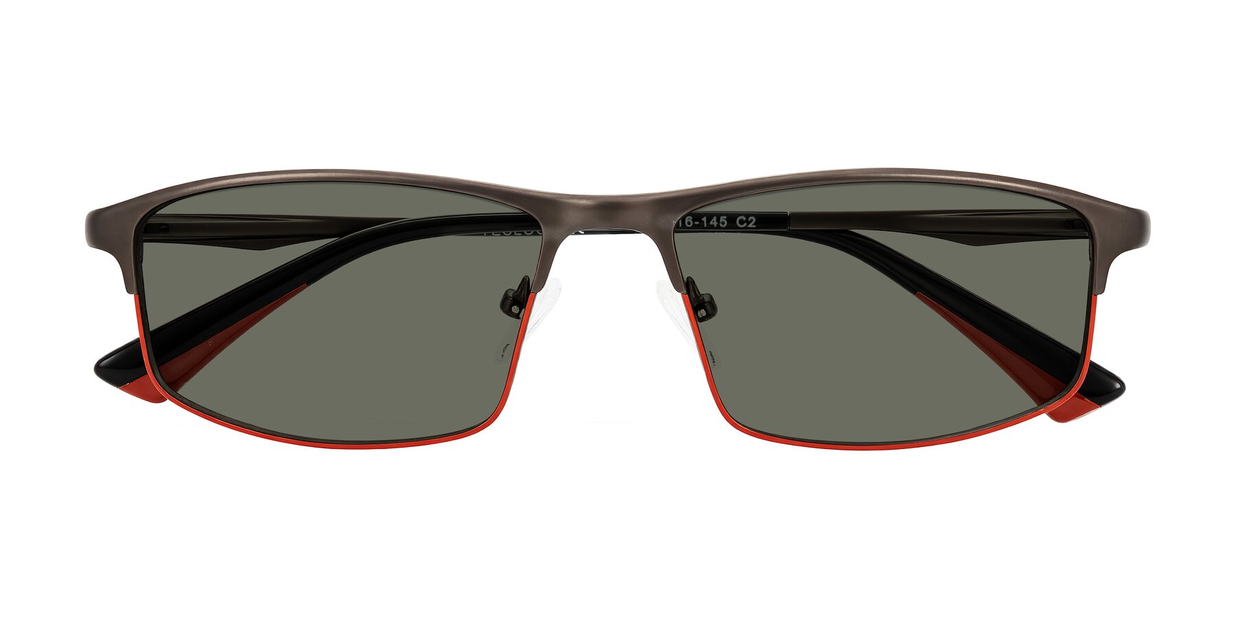 Folded Front of Monnow in Gray/Red with Gray Polarized Lenses