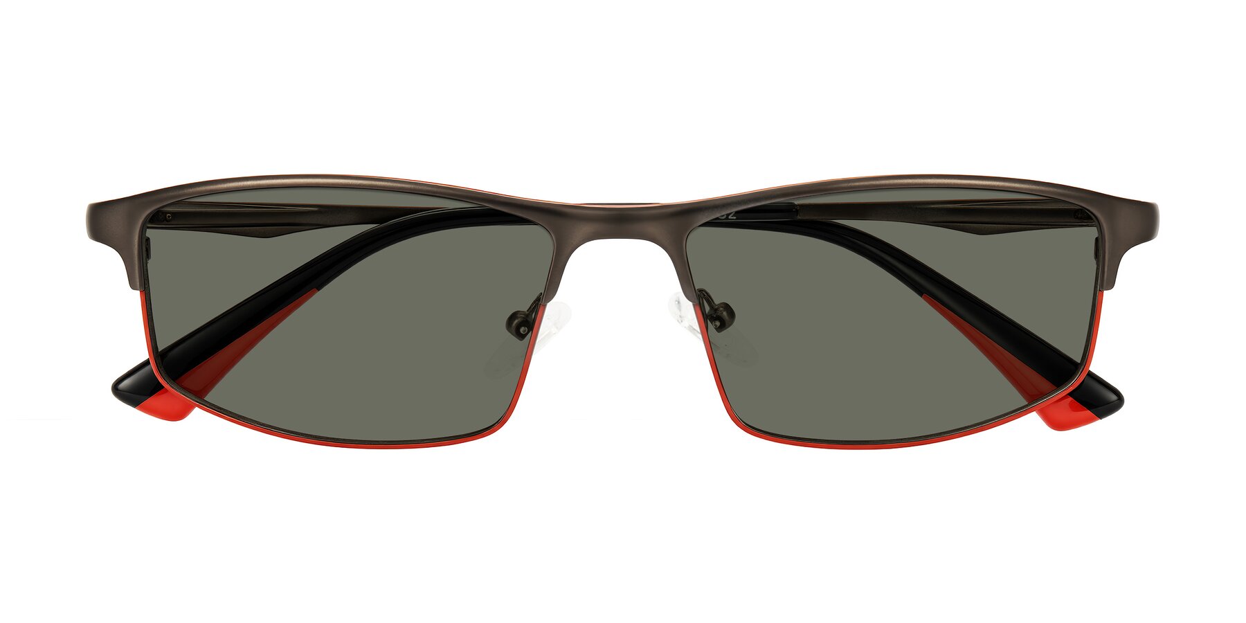 Folded Front of Monnow in Gray/Red with Gray Polarized Lenses