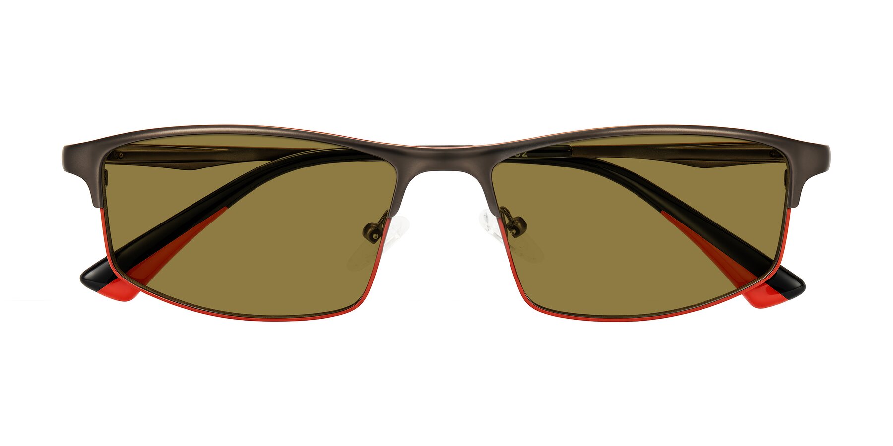 Folded Front of Monnow in Gray/Red with Brown Polarized Lenses