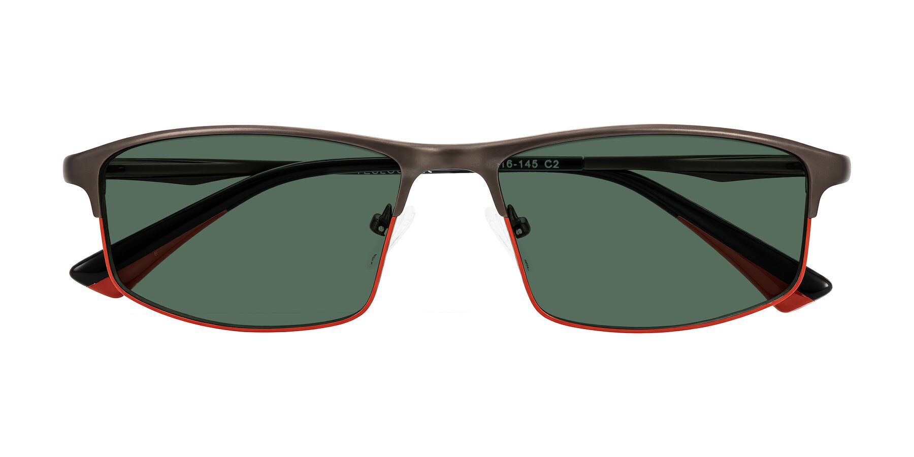 Folded Front of Monnow in Gray/Red with Green Polarized Lenses