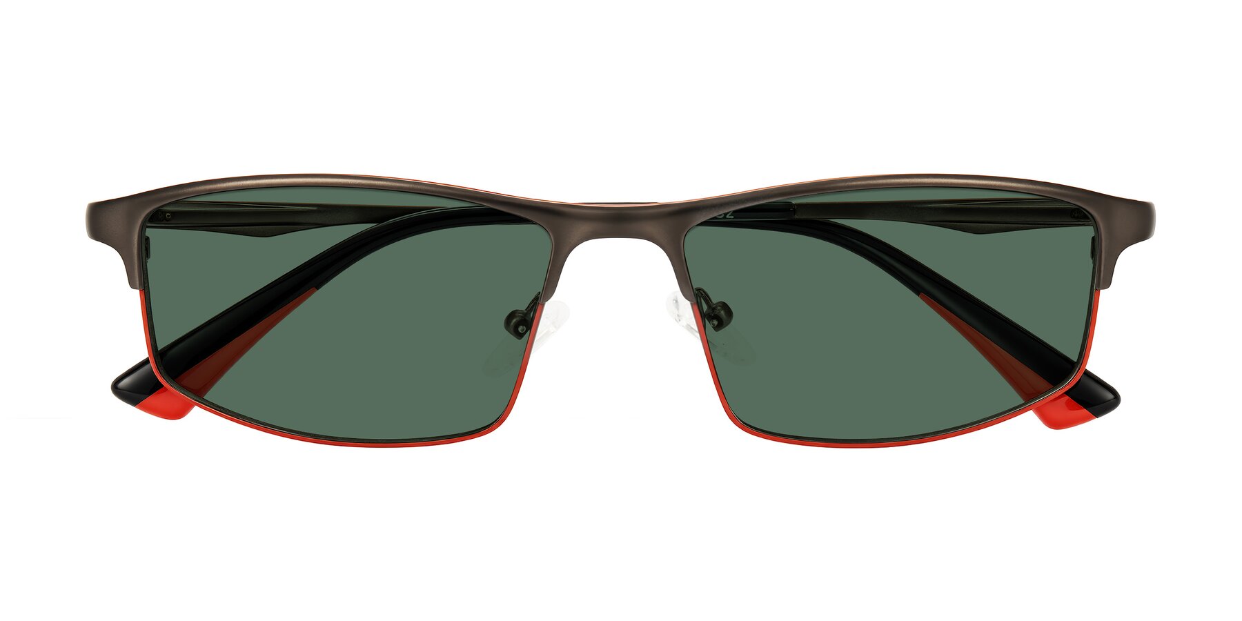 Folded Front of Monnow in Gray/Red with Green Polarized Lenses