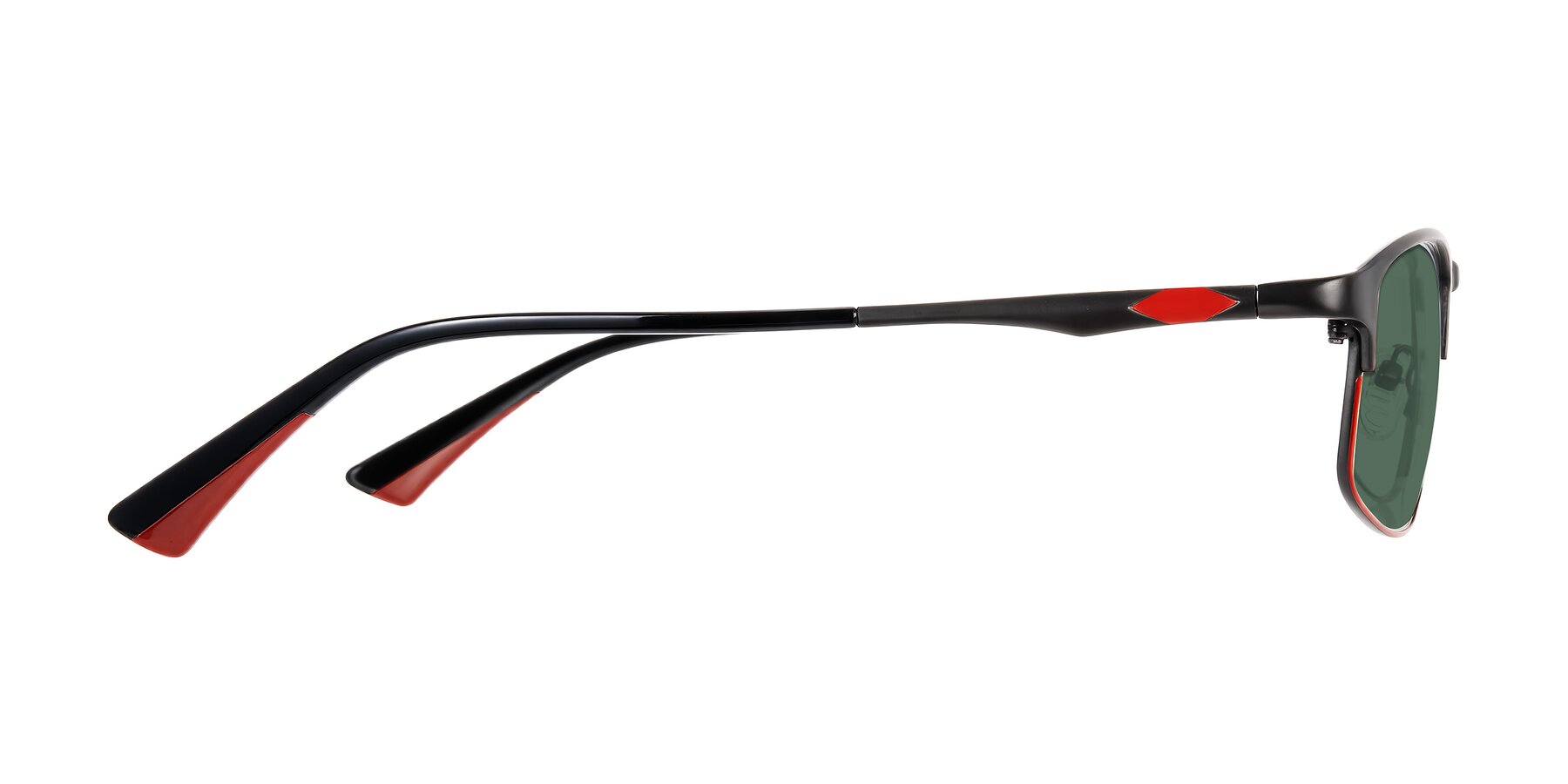 Side of Monnow in Gray/Red with Green Polarized Lenses