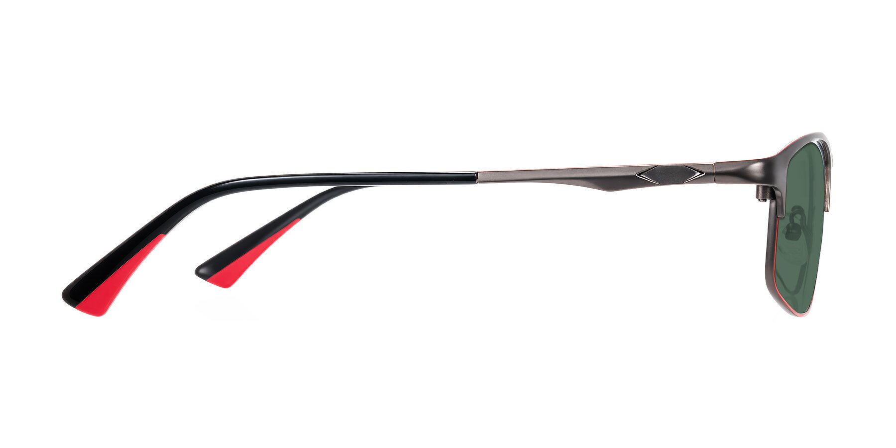 Side of Monnow in Gray/Red with Green Polarized Lenses